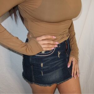 Y2K‎ Distressed Demin Mini Skirt